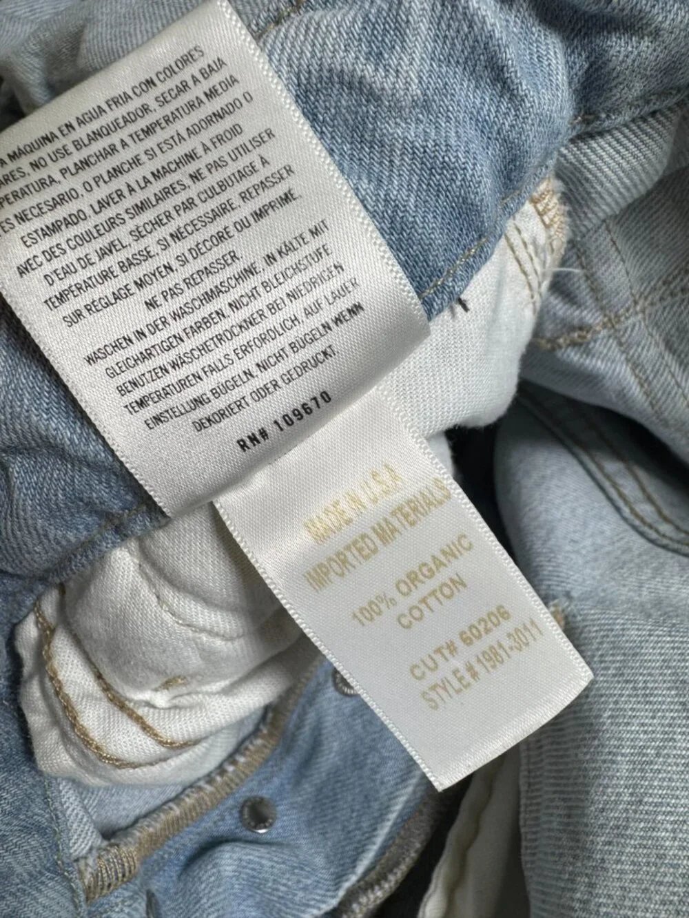 Citizens Of Humanity Surplus Gema High Rise Light Wash Cargo Jeans 28 Blue